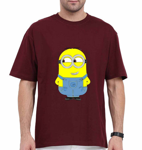 Minion Oversized T-Shirt for Men-Maroon-Ektarfa.online