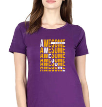 Load image into Gallery viewer, Awesome T-Shirt for Women-XS(32 Inches)-Purple-Ektarfa.online
