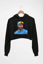 Load image into Gallery viewer, Hardik Pandya Crop HOODIE FOR WOMEN-Black-Ektarfa.online
