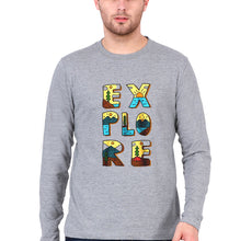 Load image into Gallery viewer, Explore Travel Adventure Full Sleeves T-Shirt for Men-Grey Melange-Ektarfa.online
