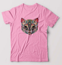 Load image into Gallery viewer, Psychedelic Cat T-Shirt for Men-S(38 Inches)-Light Baby Pink-Ektarfa.online
