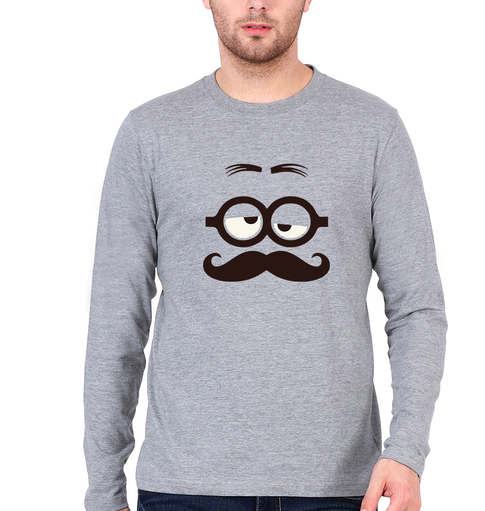 Minion Full Sleeves T-Shirt for Men-Grey Melange-Ektarfa.online