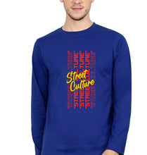 Load image into Gallery viewer, Street Culture Full Sleeves T-Shirt for Men-S(38 Inches)-Royal Blue-Ektarfa.online
