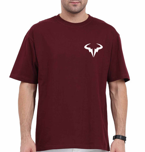 Rafael Nadal (RAFA) Oversized T-Shirt for Men-Maroon-Ektarfa.online
