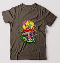 Load image into Gallery viewer, Trippy Psychedelic Weed Stoned T-Shirt for Men-Olive Green-Ektarfa.online
