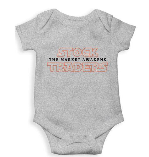 Share Market(Stock Market) Kids Romper For Baby Boy/Girl-0-5 Months(18 Inches)-Grey-Ektarfa.online