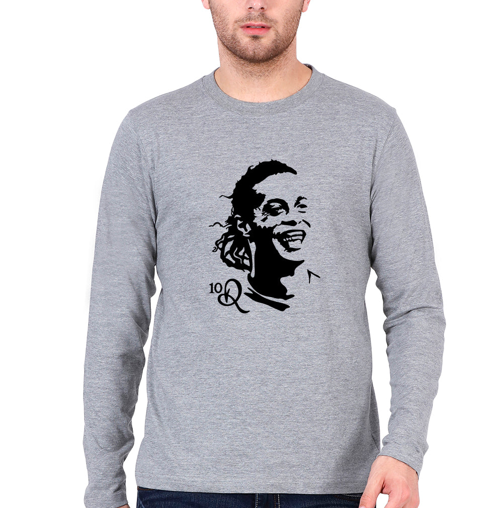 Ronaldinho Full Sleeves T-Shirt for Men-Grey Melange-Ektarfa.online