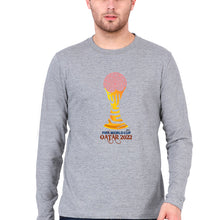 Load image into Gallery viewer, FIFA World Cup Qatar 2022 Full Sleeves T-Shirt for Men-Grey Melange-Ektarfa.online
