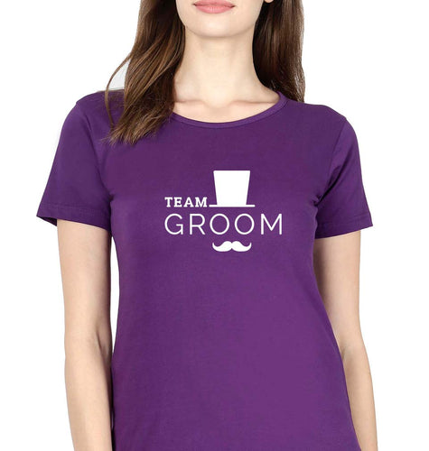 Team Groom T-Shirt for Women-Purple-Ektarfa.online