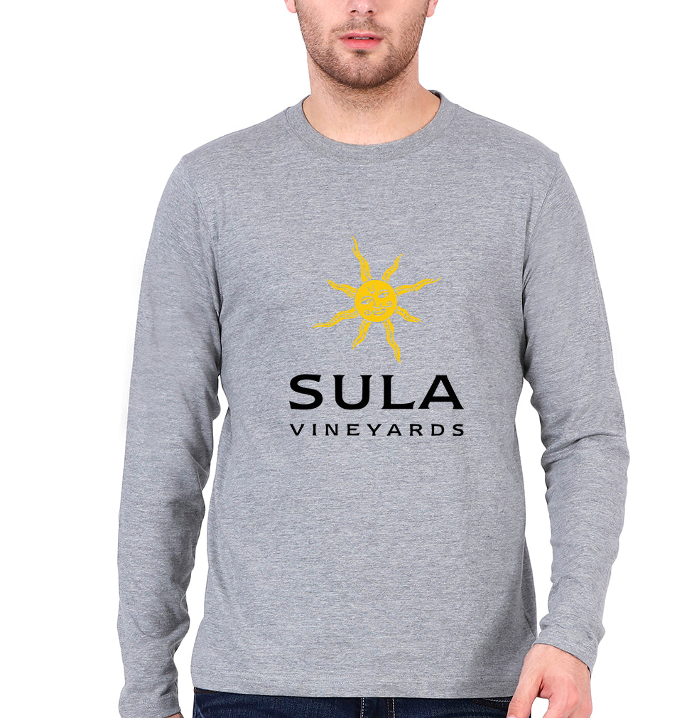 sula-vineyards Full Sleeves T-Shirt for Men-Grey Melange-Ektarfa.online