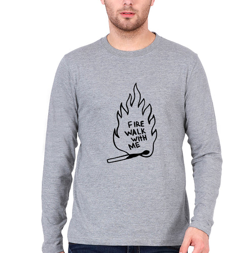 Twin Peaks Fire Walk With Me Full Sleeves T-Shirt for Men-Grey Melange-Ektarfa.online