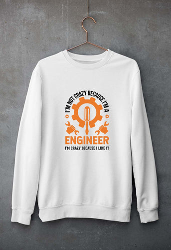Crazy Engineer Unisex Sweatshirt for Men/Women-White-Ektarfa.online