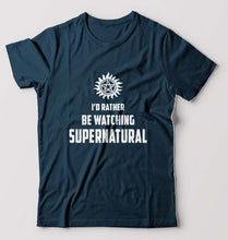 Load image into Gallery viewer, Supernatural T-Shirt for Men-S(38 Inches)-Petrol Blue-Ektarfa.online
