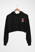 Load image into Gallery viewer, A.C. Milan Crop HOODIE FOR WOMEN-Black-Ektarfa.online
