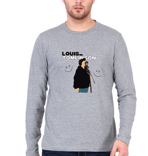 Louis Tomlinson Full Sleeves T-Shirt for Men-Grey Melange-Ektarfa.online
