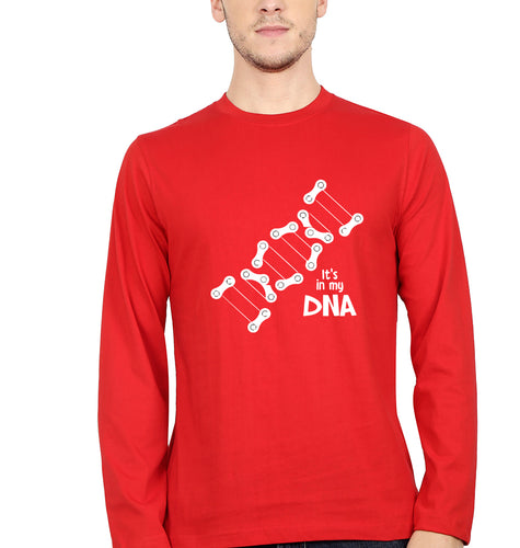 Cycling DNA Full Sleeves T-Shirt for Men-Red-Ektarfa.online