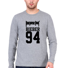 Load image into Gallery viewer, Purpose Tour Bieber Full Sleeves T-Shirt for Men-Grey Melange-Ektarfa.online
