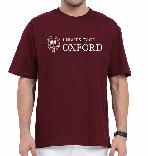 University of Oxford Oversized T-Shirt for Men-Maroon-Ektarfa.online