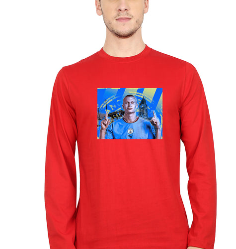 Erling Haaland Full Sleeves T-Shirt for Men-Red-Ektarfa.online