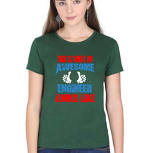 Load image into Gallery viewer, Awesome Engineer T-Shirt for Women-Dark Green-Ektarfa.online
