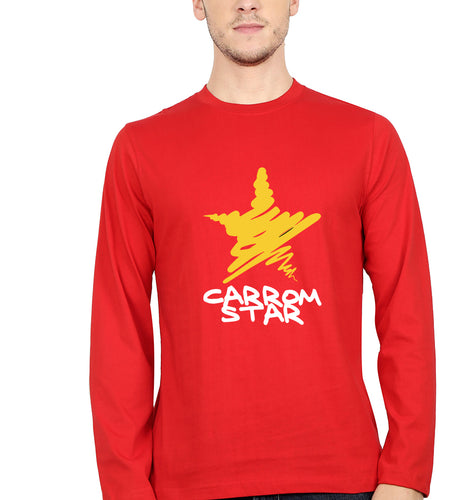 Carrom Star Full Sleeves T-Shirt for Men-Red-Ektarfa.online