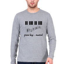 Load image into Gallery viewer, Piano Full Sleeves T-Shirt for Men-Grey Melange-Ektarfa.online
