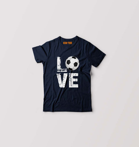 Love Football Kids T-Shirt for Boy/Girl-0-1 Year(20 Inches)-Navy Blue-Ektarfa.online