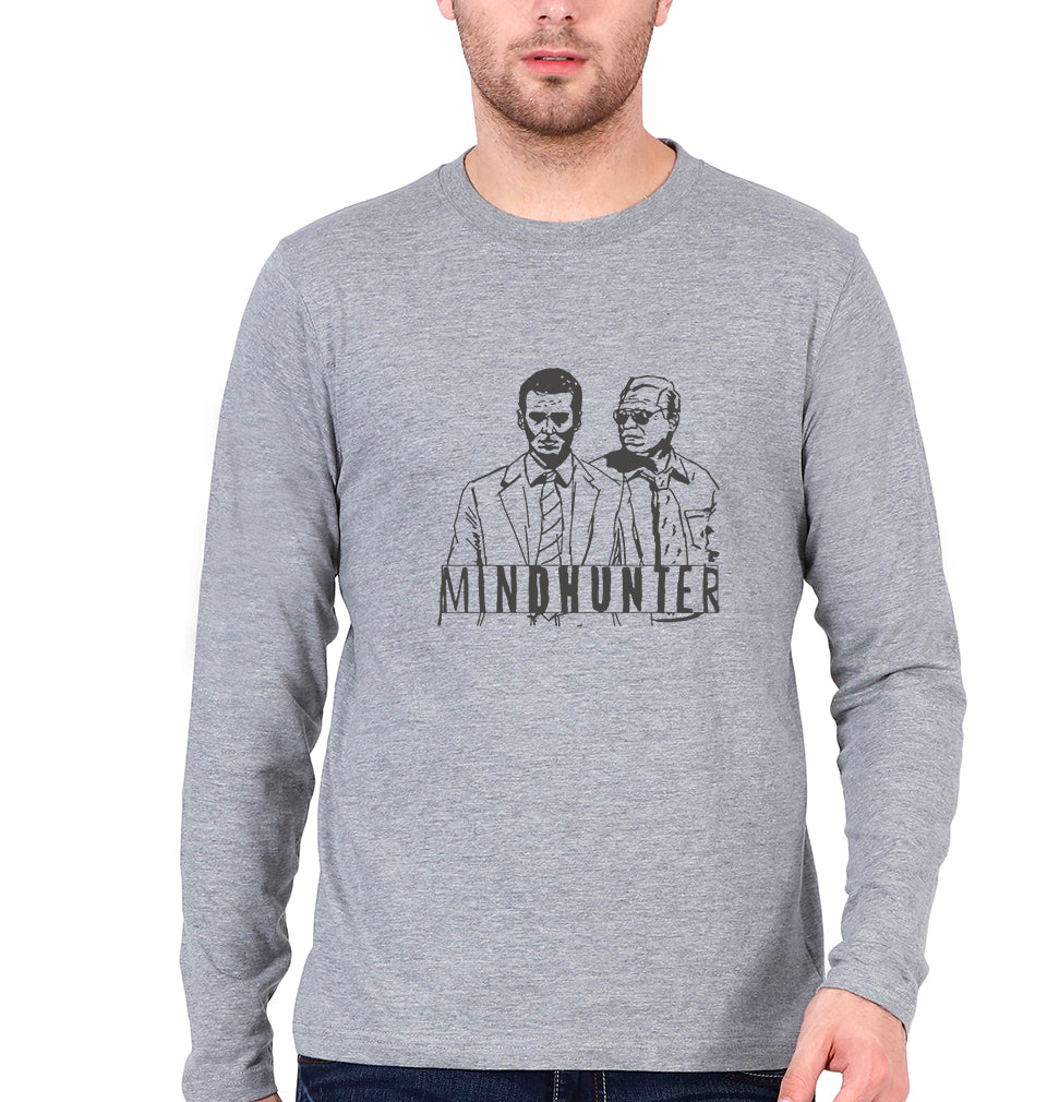 Mindhunter Full Sleeves T-Shirt for Men-Grey Melange-Ektarfa.online