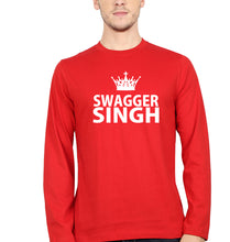 Load image into Gallery viewer, Swagger Singh Full Sleeves T-Shirt for Men-S(38 Inches)-Red-Ektarfa.online

