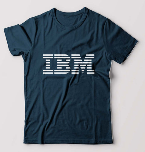 IBM T-Shirt for Men-S(38 Inches)-Petrol Blue-Ektarfa.online