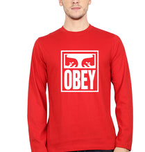 Load image into Gallery viewer, Obey Full Sleeves T-Shirt for Men-S(38 Inches)-Red-Ektarfa.online
