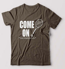 Load image into Gallery viewer, Tennis T-Shirt for Men-S(38 Inches)-Olive Green-Ektarfa.online
