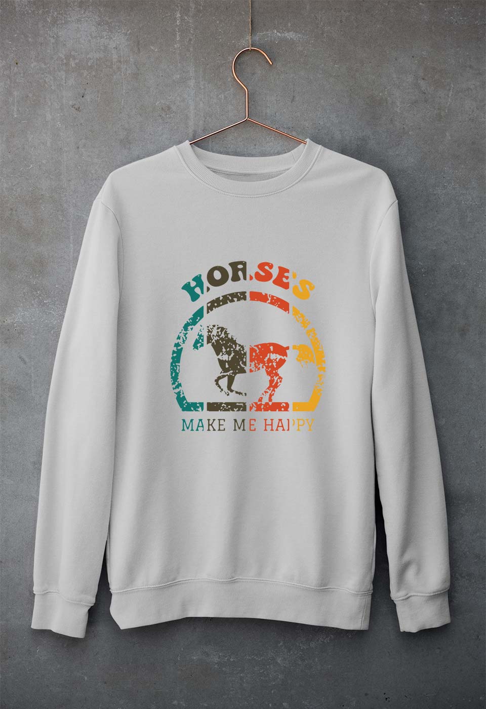 Horses Unisex Sweatshirt for Men/Women-Grey Melange-Ektarfa.online