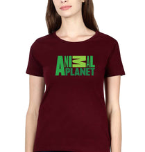 Load image into Gallery viewer, Animal Planet T-Shirt for Women-XS(32 Inches)-Maroon-Ektarfa.online
