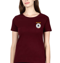 Load image into Gallery viewer, Germany Football T-Shirt for Women-XS(32 Inches)-Maroon-Ektarfa.online
