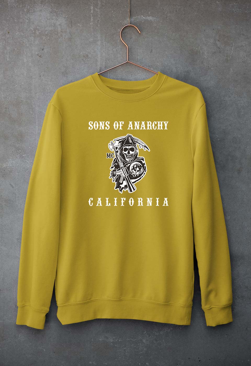 Sons of Anarchy Unisex Sweatshirt for Men/Women-Mustard Yellow-Ektarfa.online