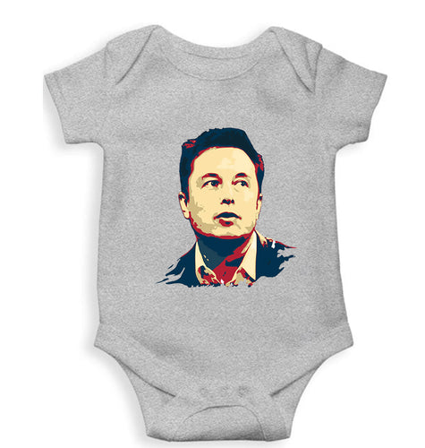 Elon Musk Kids Romper For Baby Boy/Girl-0-5 Months(18 Inches)-Grey-Ektarfa.online