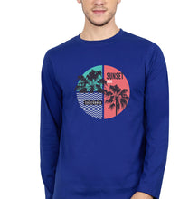 Load image into Gallery viewer, Sunset California Full Sleeves T-Shirt for Men-S(38 Inches)-Royal Blue-Ektarfa.online
