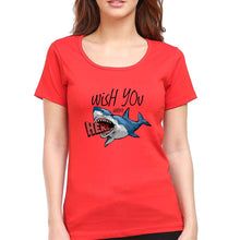 Load image into Gallery viewer, Shark T-Shirt for Women-XS(32 Inches)-Red-Ektarfa.online
