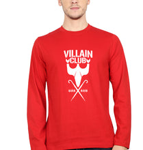 Load image into Gallery viewer, Villain Club Full Sleeves T-Shirt for Men-Red-Ektarfa.online
