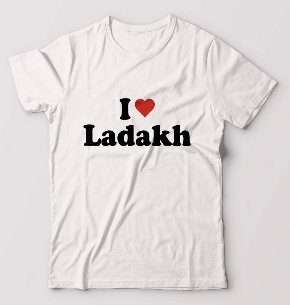 I Love Ladakh T-Shirt for Men-White-Ektarfa.online