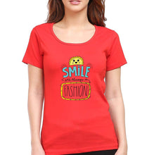 Load image into Gallery viewer, Smile are Always in Fashion T-Shirt for Women-XS(32 Inches)-Red-Ektarfa.online
