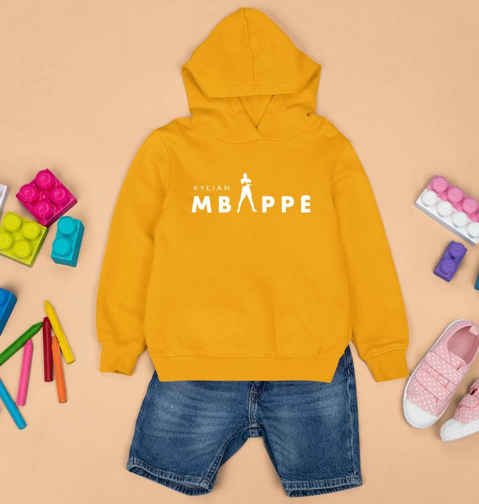 Kylian Mbappé Kids Hoodie for Boy/Girl-Mustard Yellow-Ektarfa.online