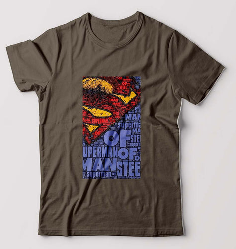 Superman Superhero T-Shirt for Men-Olive Green-Ektarfa.online