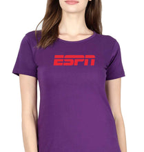 Load image into Gallery viewer, ESPN T-Shirt for Women-XS(32 Inches)-Purple-Ektarfa.online
