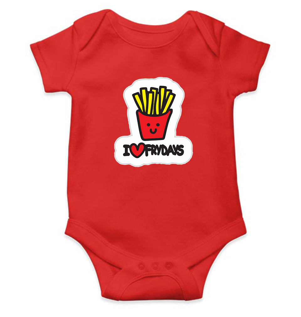 I Love Fridays Kids Romper For Baby Boy/Girl-0-5 Months(18 Inches)-RED-Ektarfa.online