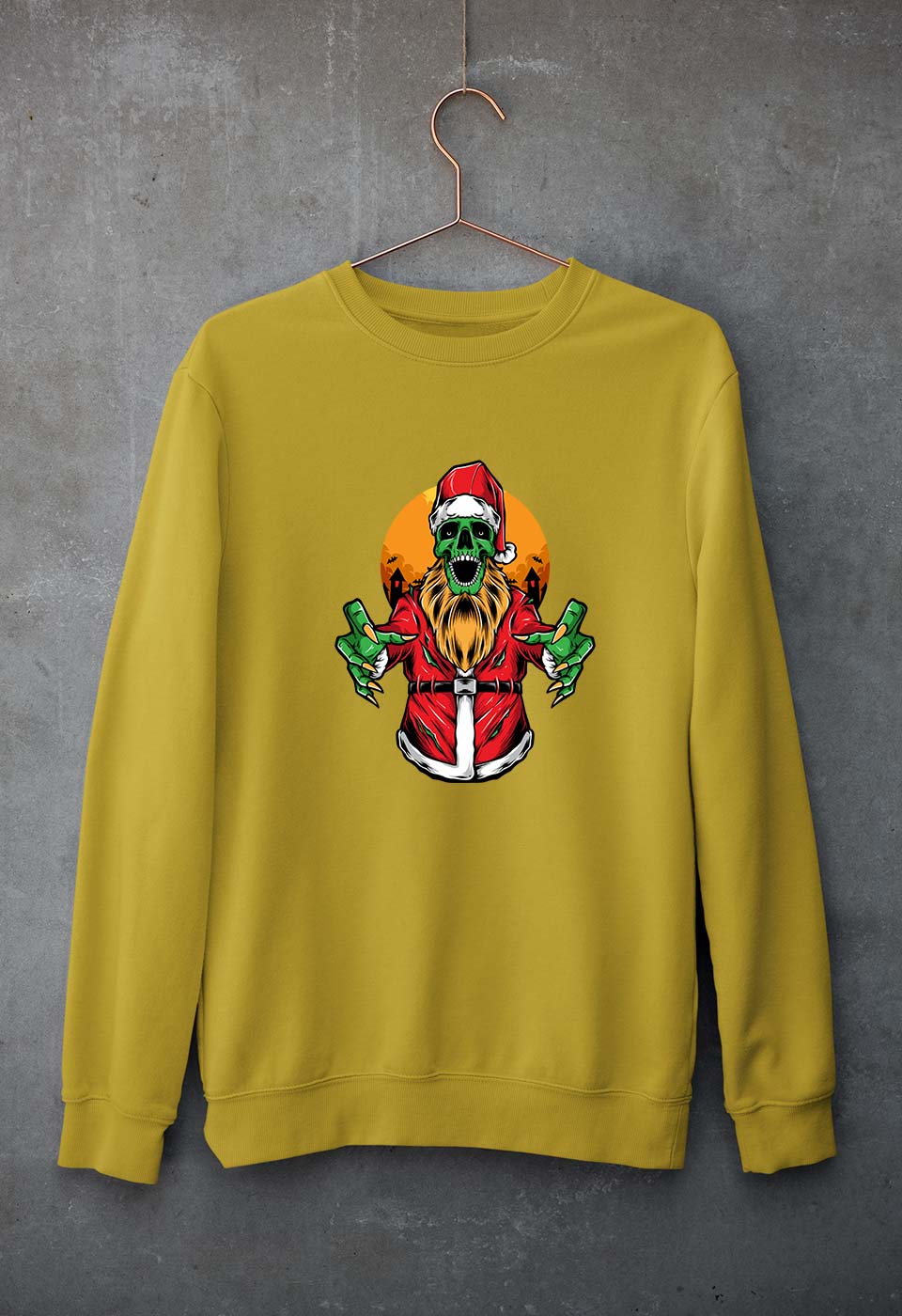 Monster Unisex Sweatshirt for Men/Women-S(40 Inches)-Mustard Yellow-Ektarfa.online