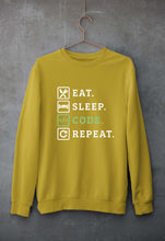 Load image into Gallery viewer, Eat Sleep Code Repeat Unisex Sweatshirt for Men/Women-Mustard Yellow-Ektarfa.online
