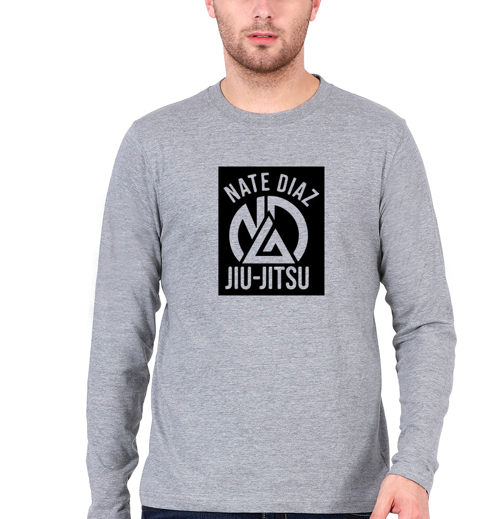 Nate Diaz UFC Full Sleeves T-Shirt for Men-Grey Melange-Ektarfa.online