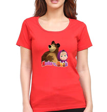Load image into Gallery viewer, Masha and the Bear T-Shirt for Women-Red-Ektarfa.online
